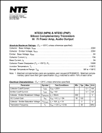 NTE92 Datasheet