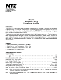 NTE976 Datasheet