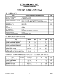 ACM1602A-RLBS-T Datasheet