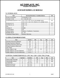 ACM1602R-NEYW-T Datasheet