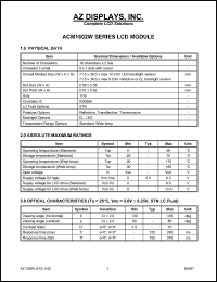 ACM1602W-REYS-T Datasheet