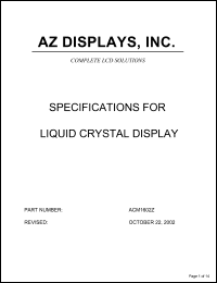 ACM1602Z-NYTH-T Datasheet