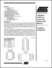 AT49F010-12JI Datasheet