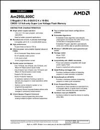 Am29SL800CB150WBC Datasheet