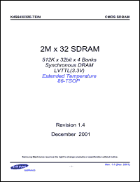 K4S643232E-TE60 Datasheet