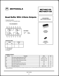MC74AC125DR2 Datasheet