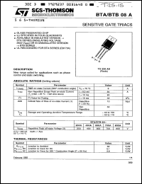 BTA08-600B Datasheet