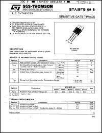 BTA08-200AW Datasheet