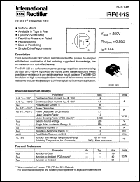 IRF644STRL Datasheet