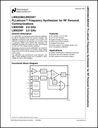 LMX2347MDC Datasheet