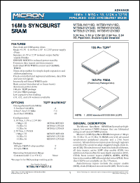 MT58V512V32DT-7.5 Datasheet