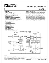 ADF4001BCP Datasheet