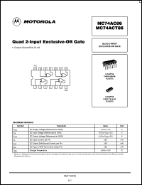 MC74ACT86DR2 Datasheet
