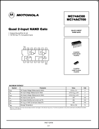 MC74AC02N Datasheet