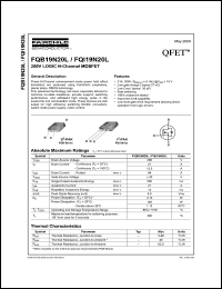 FQB19N10L Datasheet