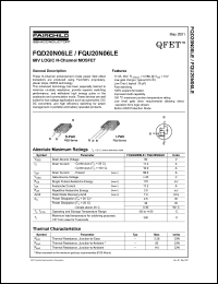 FQD20N06LE Datasheet