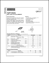 FQPF19N10L Datasheet