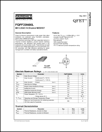 FQPF20N06L Datasheet