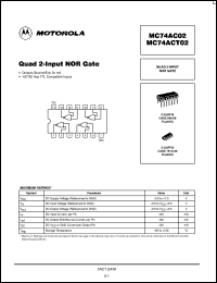 MC74AC02DTR2 Datasheet