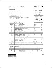 IRLU230A Datasheet