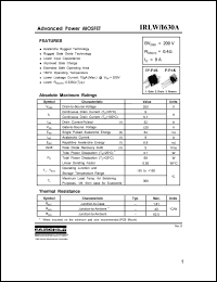 IRLW630A Datasheet
