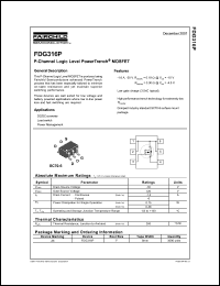 FDG316P Datasheet