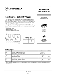 MC74ACT14DTR2 Datasheet