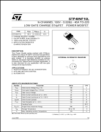 P40NF10L Datasheet