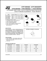STB14NK50Z Datasheet