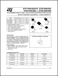 STB15NK50Z Datasheet