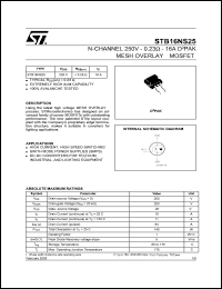 STB16NB25 Datasheet