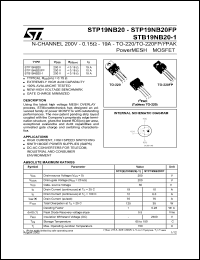 STB19NB20 Datasheet