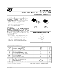 STD1HNC60-1 Datasheet