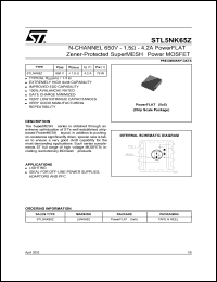 STL5NK65Z Datasheet