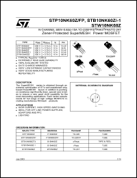 STP10NK60ZFP Datasheet