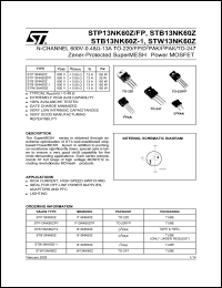 STP13NK60Z Datasheet