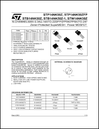STP14NK50Z Datasheet