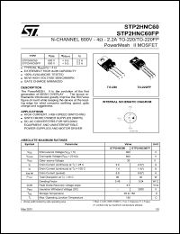 STP2HNC60FP Datasheet