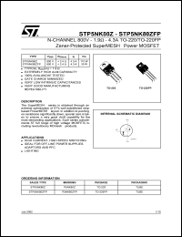 STP5NK80ZFP Datasheet