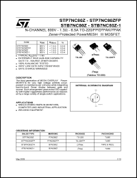 STP7NC80ZFP Datasheet