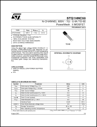 STQ1HNC60 Datasheet
