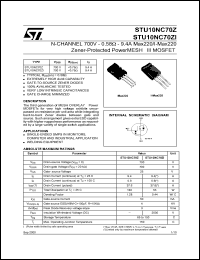 STU10NC70ZI Datasheet