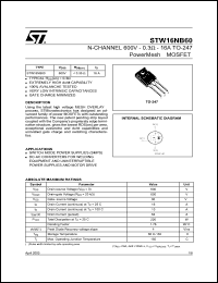 STW16NA60 Datasheet