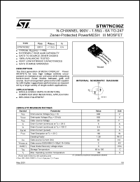 STW7NC80Z Datasheet