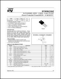 STW9NK70Z Datasheet