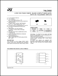 74LCX02MTCX Datasheet