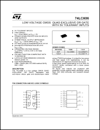 74LCX86MTCX Datasheet