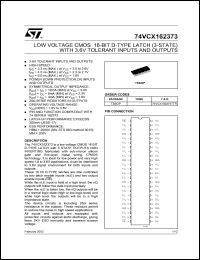 74VCX162373MTDX Datasheet