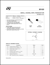 BF420 Datasheet