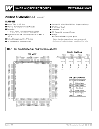WS256K64-25G4WC Datasheet